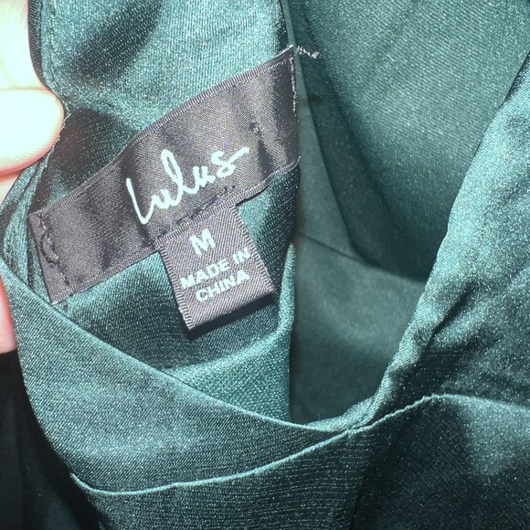 LULU's Unique Look Emerald Green Asymmetrical Backless Mini Dress Size MEDIUM - Picture 3 of 8